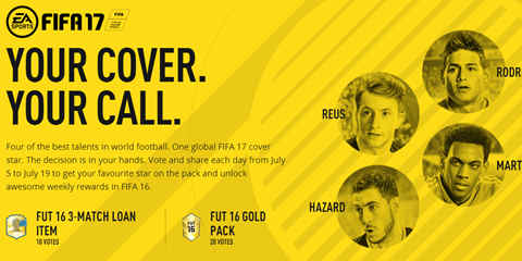 《FIFA 17》封面人物投票开始 四选一由你决定