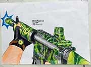 生死狙击玩家手绘-手持M4A4军魂