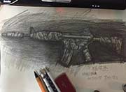 生死狙击玩家手绘-炫酷M4A4军魂
