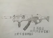 生死狙击玩家手绘-mp5风行者素描