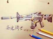 生死狙击玩家手绘-M4圣光骑士