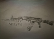 生死狙击玩家手绘-精致的AK47荣耀