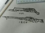 生死狙击玩家手绘-两把英雄武器