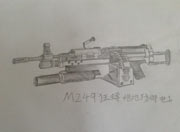 生死狙击玩家手绘-M249