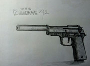 生死狙击玩家手绘-beretta-92