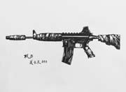 生死狙击玩家手绘-M4A4军魂