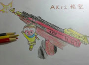 生死狙击玩家手绘-AK12悟空大家猴年吉祥