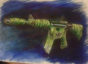 生死狙击玩家手绘-M4A4军魂
