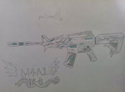 生死狙击玩家手绘-M4A1 银龙
