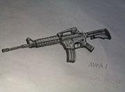 生死狙击玩家手绘-精美的M4A1