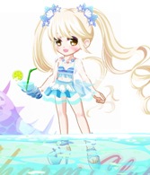 奥比岛爱琴海晴蓝泳装