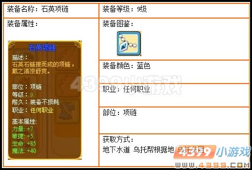 龙斗士9级蓝装 石英项链