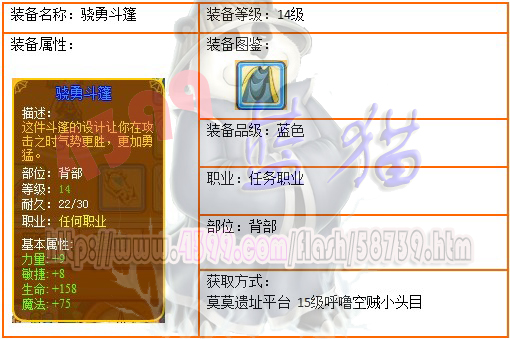 4399龙斗士14级蓝装 骁勇斗篷