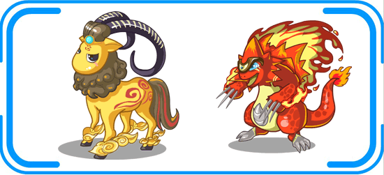 黑焰魔羊+狂火兽
