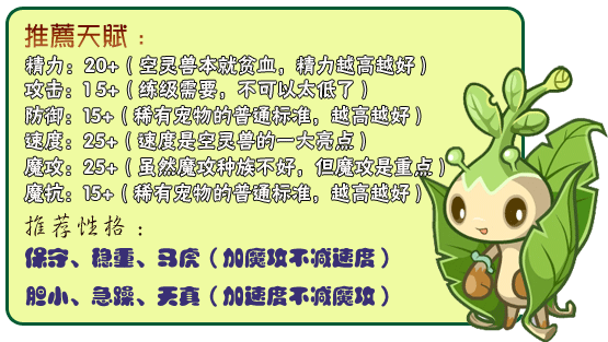 洛克王国空灵兽推荐天赋推荐性格