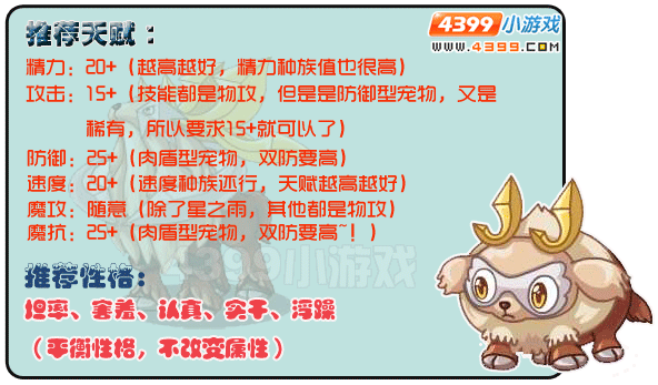 洛克王国小玲鹿推荐天赋推荐性格