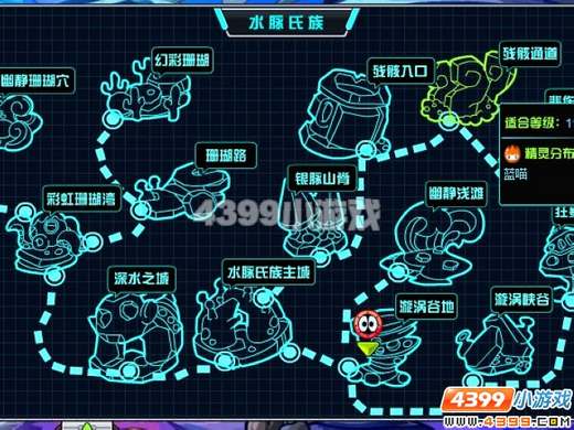赛尔号2水脉氏族精灵分布