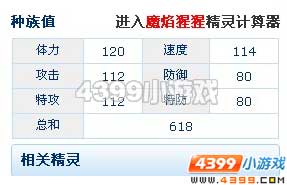 赛尔号魔焰猩猩种族值