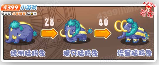 洛克王国绿洲猛犸象进化图