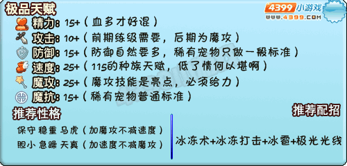 洛克王国冰晶狼崽推荐配招、推荐天赋和性格
