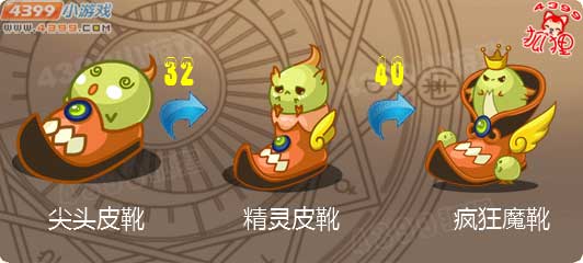 洛克王国尖头皮靴进化图