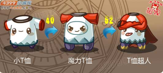 洛克王国小T恤进化图