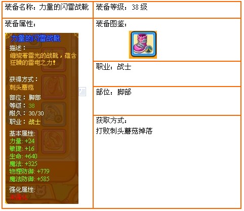 龙斗士力量的闪雷战靴
