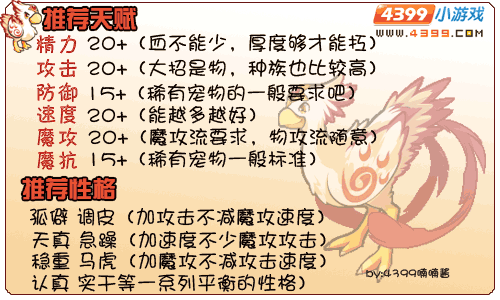 洛克王国火羽推荐天赋和性格