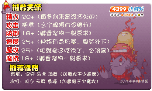 洛克王国烈火狂兽推荐天赋和性格