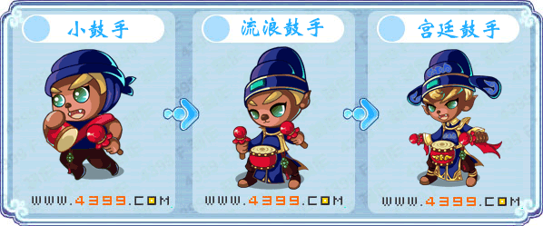 卡布西游小鼓手_流浪鼓手_宫廷鼓手技能表分布地配招