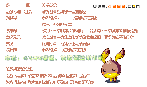 洛克王国乖乖组遗传技能大全