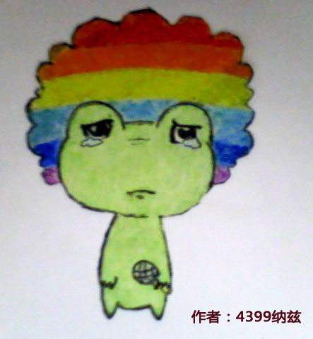 洛克王国哭泣的彩虹蛙手绘图