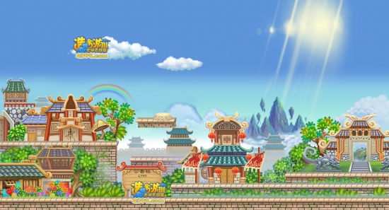  大闹天庭篇昆仑山全景图 壁纸昆仑山（点击查看大图）