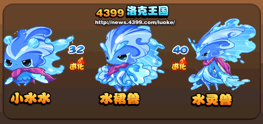洛克王国小水水_水裙兽_水灵兽技能表
