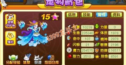龙斗士海洋女神60级15星属性