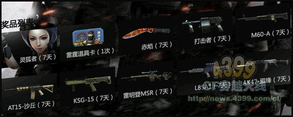 CF周末大作战3月 游戏时长60分钟可抽奖