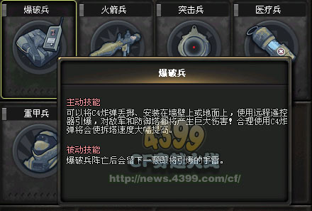 CF战场模式兵种介绍 各个兵种详情