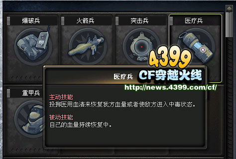 CF战场模式兵种介绍 各个兵种详情