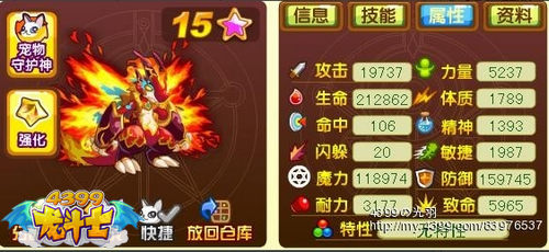 龙斗士焚天65级15星属性图