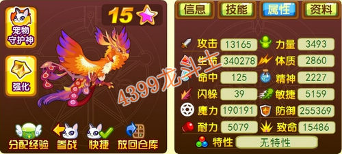 龙斗士九天凤凰65级15星属性 守护