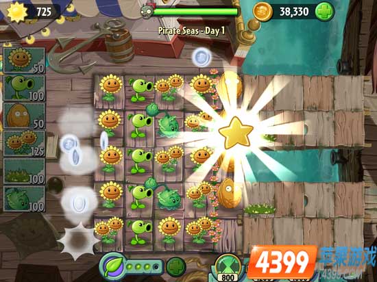 植物大战僵尸2海盗湾1二星攻略