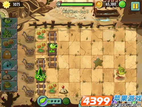 植物大战僵尸2狂野西部第3关二星攻略
