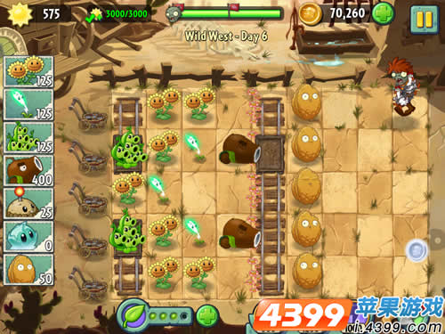 植物大战僵尸2狂野西部第6关二星攻略