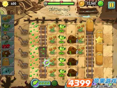植物大战僵尸2狂野西部第7关二星攻略