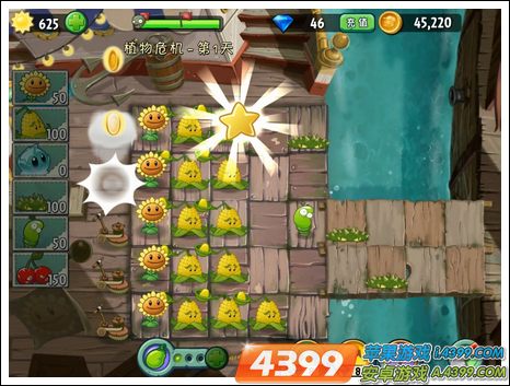 植物大战僵尸2海盗港湾植物危机第一关攻略