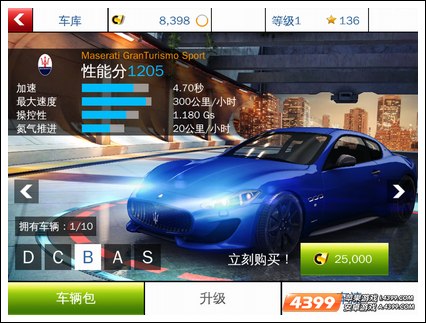 狂野飙车8B类车辆大全