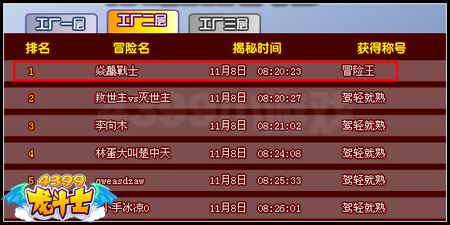 龙斗士冒险王称号怎么得