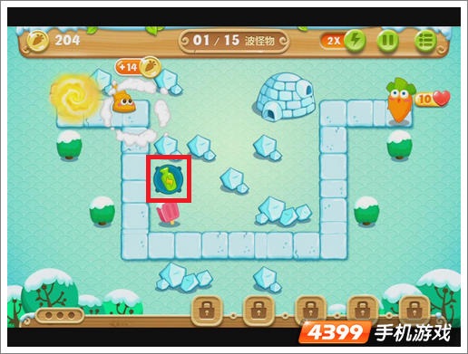 保卫萝卜2第1关攻略