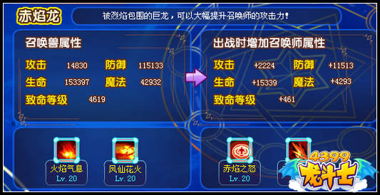 龙斗士召唤兽68级属性图 召唤兽解析