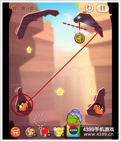 割绳子2攻略 沙坝2-18三星攻略